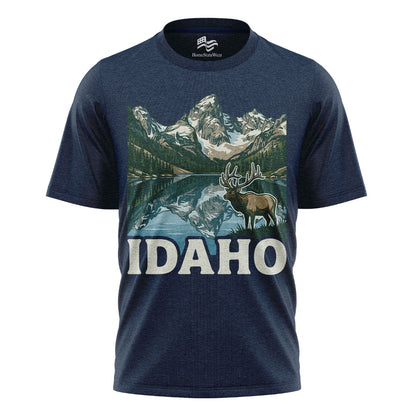 Idaho Elk Sawtooth Mountain Alpine Lake Wildlife Shirt