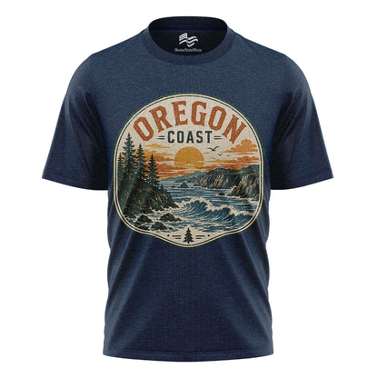 Oregon Bear Mountain T-Shirt, Vintage Sunset Nature Graphic Tee