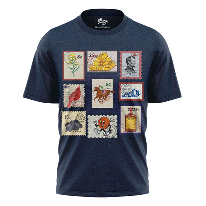 Kentucky Retro Stamp Comfort Colors Tee | Bluegrass State Icons Shirt