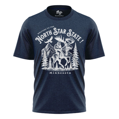 Welcome to Minnesota T-Shirt, North Star State Bigfoot & Moose Tee