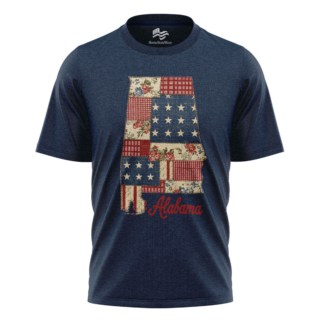 Patriotic Alabama Patchwork T-Shirt