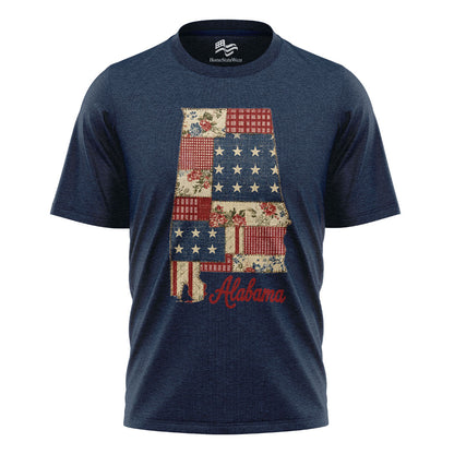 Patriotic Alabama Patchwork T-Shirt