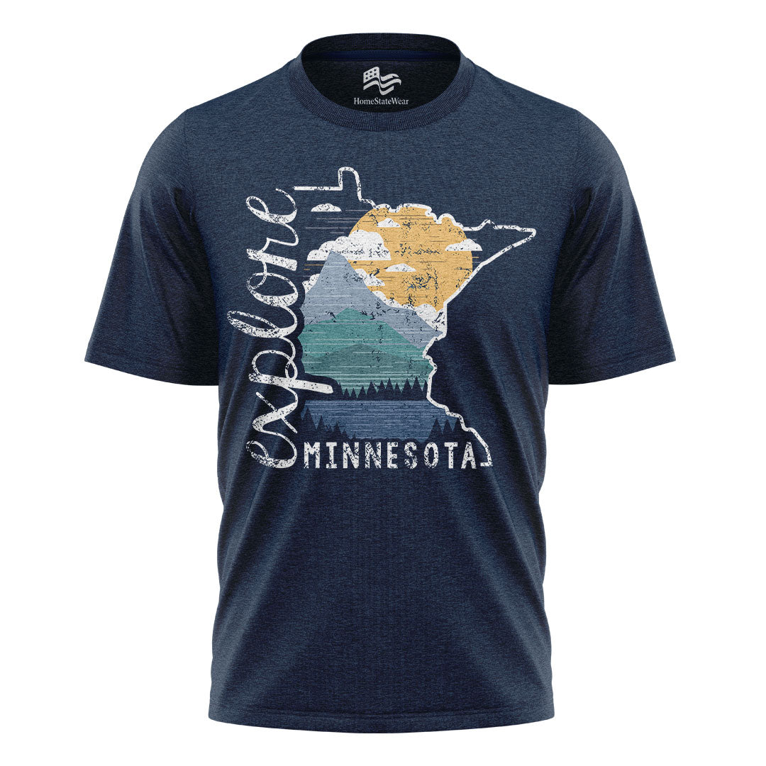 Explore Minnesota T-Shirt, Distressed Unisex State Pride Tee