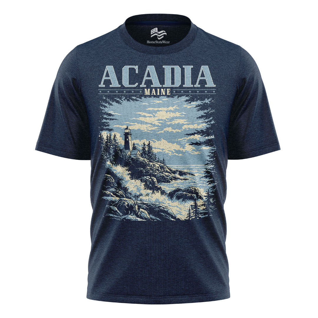Acadia National Park Comfort Colors Tee | Maine Lighthouse Shirt