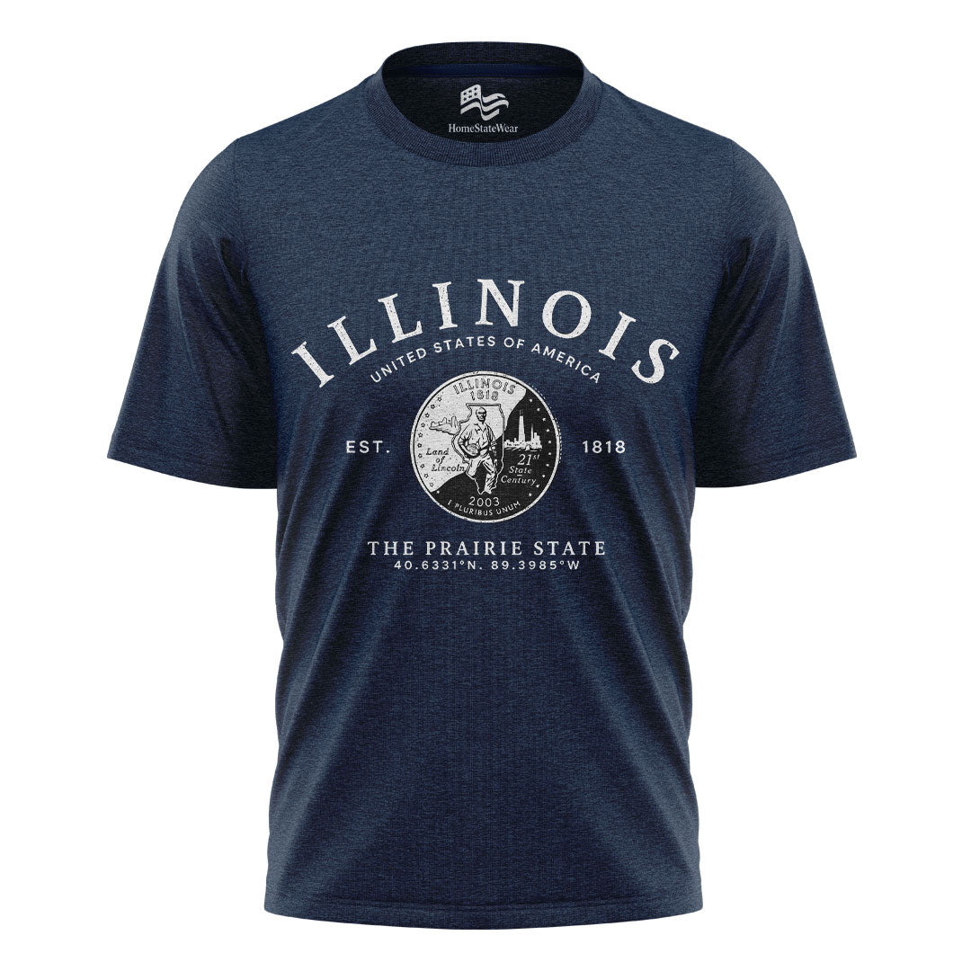 Illinois Quarter T-Shirt | Land of Lincoln Souvenir Tee