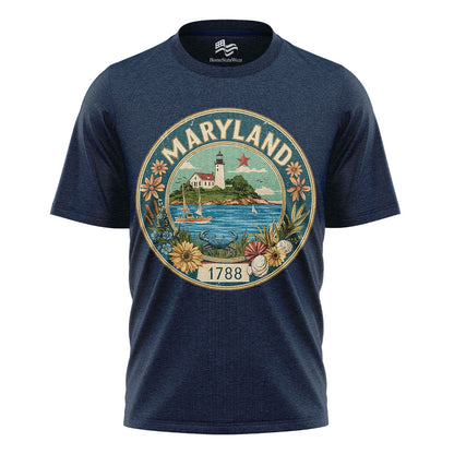 Maryland Lighthouse Crab T-Shirt | Coastal State Gift Tee
