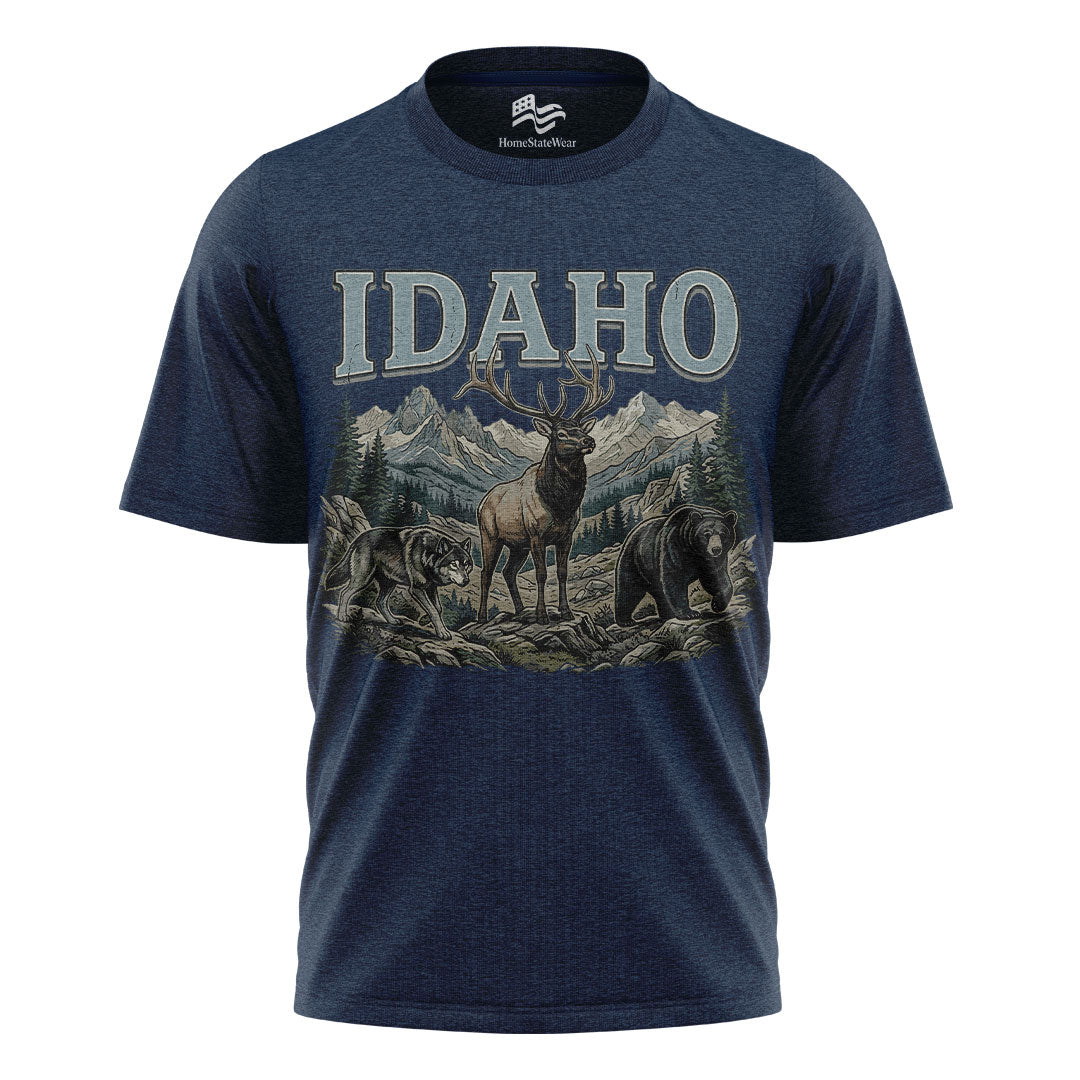 Idaho Wildlife Comfort Colors Elk Bear Wolf Mountain Shirt