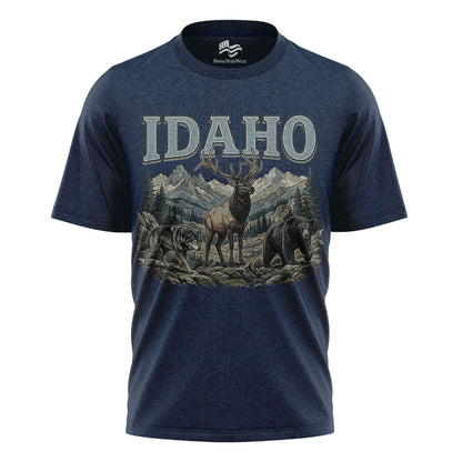 Idaho Wildlife Comfort Colors Elk Bear Wolf Mountain Shirt