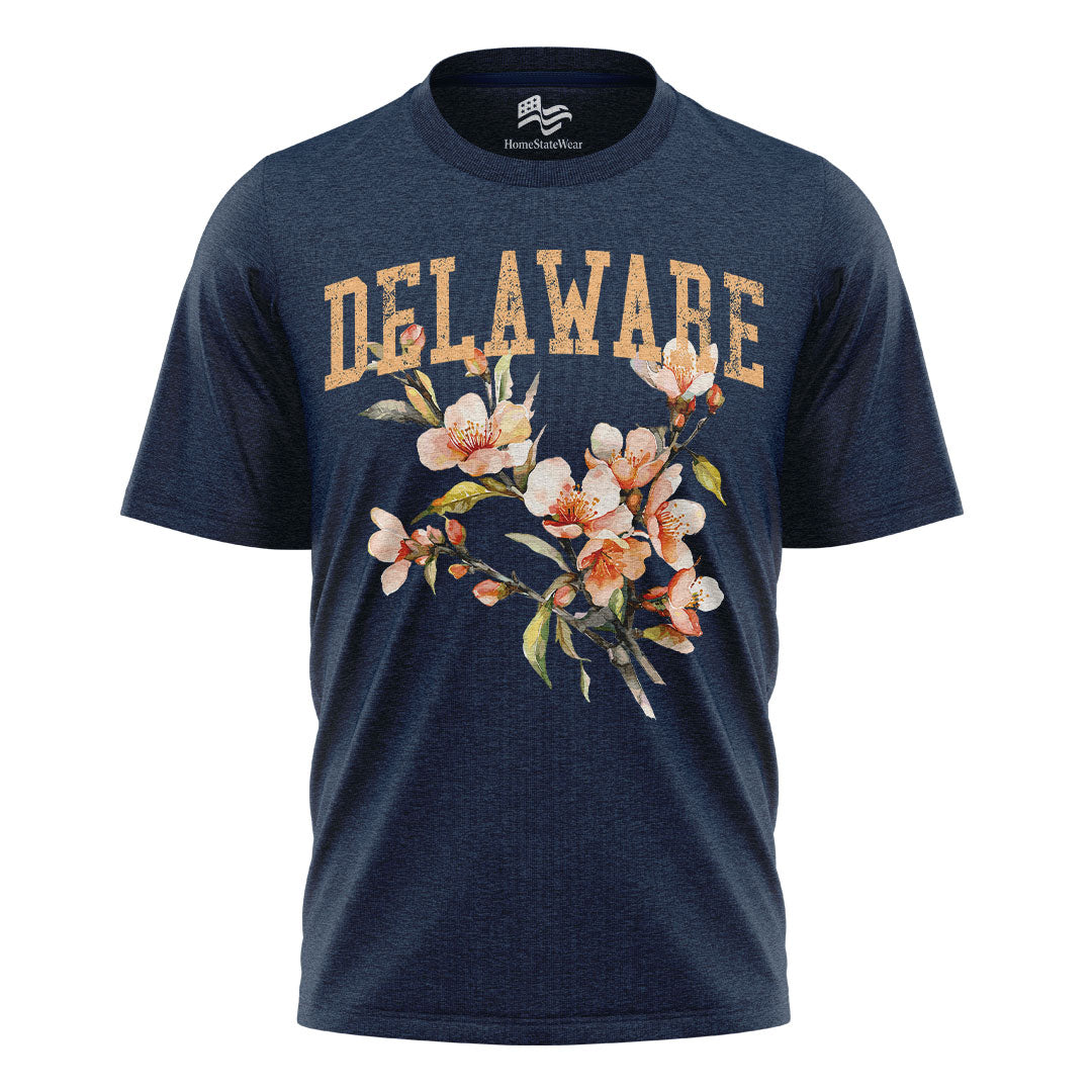 Delaware Peach Blossom Comfort Colors Tee | Botanical Flower Shirt