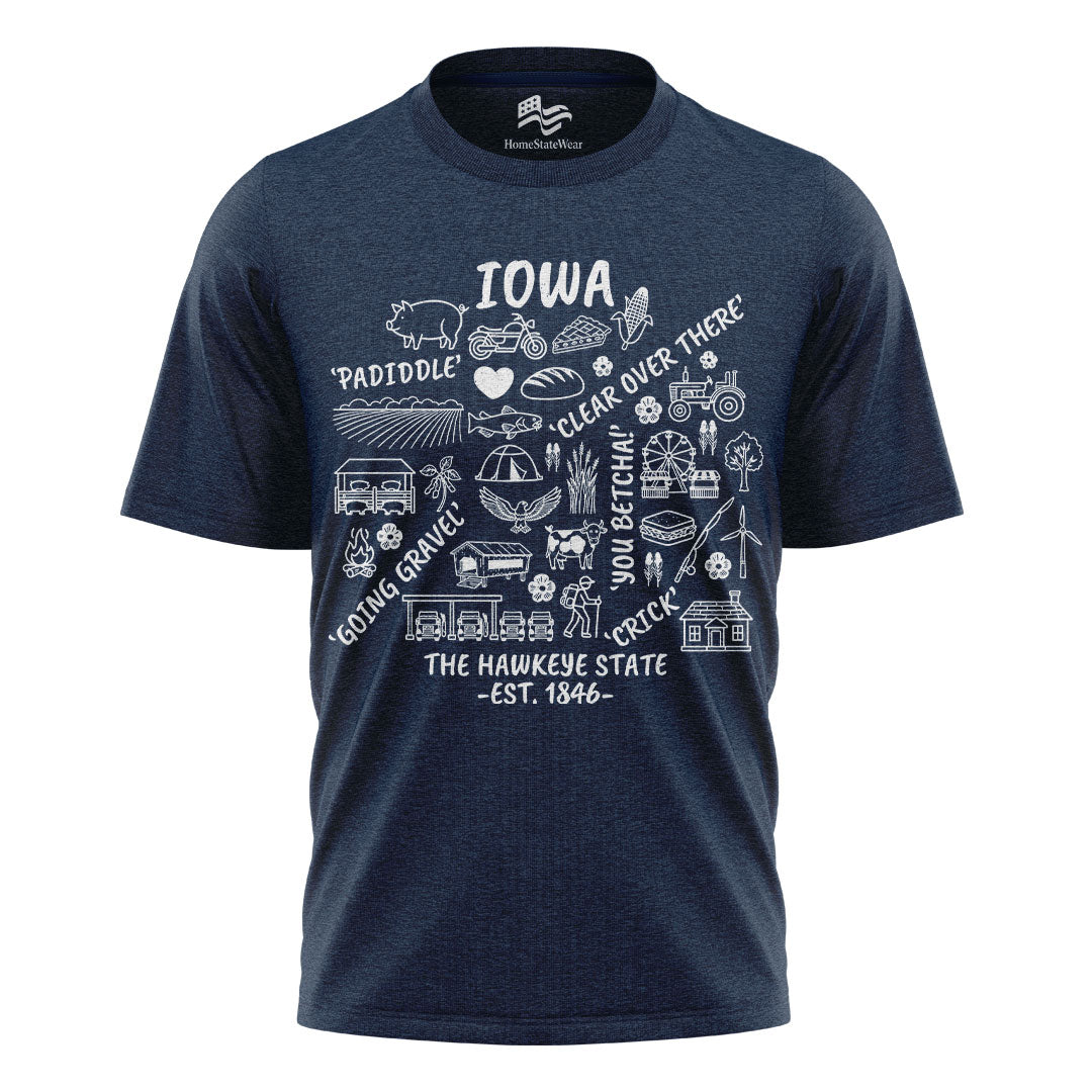 Iowa T-Shirt, Hawkeye State Graphic Tee