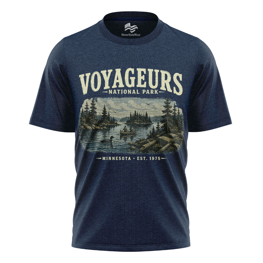 Voyageurs National Park T-Shirt, Vintage Minnesota Canoe Camping Tee