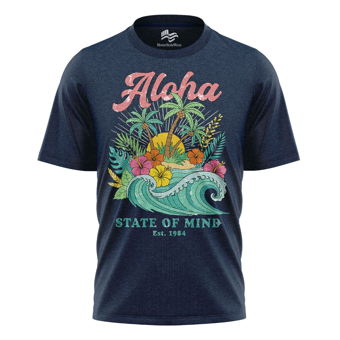 Hawaii Aloha State of Mind Retro Tropical Beach Shirt