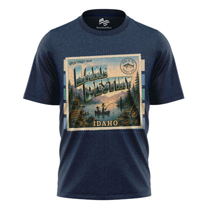 Lake Destiny Idaho Comfort Colors Retro Camping Postcard Shirt
