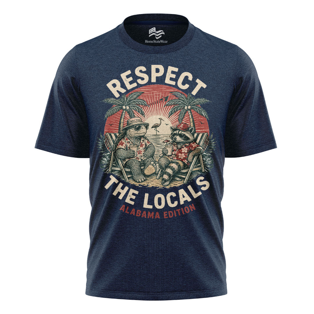 Respect the Locals Alabama T-Shirt, Vintage Beach Graphic Tee