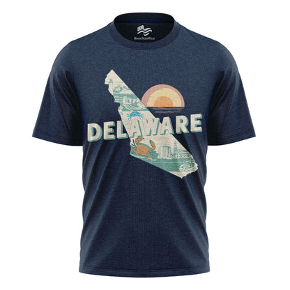 Delaware Crab Sunset Tee | Coastal Beach Souvenir Shirt