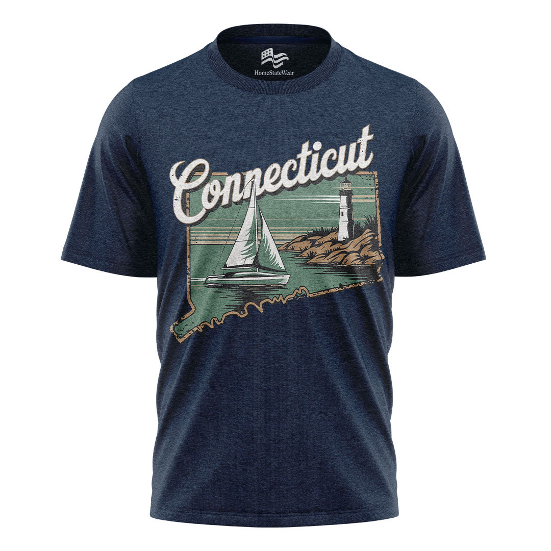 Connecticut Sailboat Comfort Colors Tee | Coastal New England Shirt