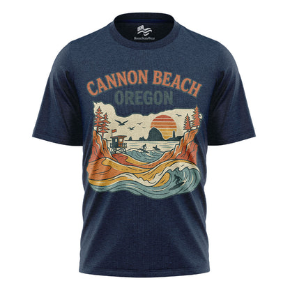 Cannon Beach Oregon T-Shirt, Pacific Northwest Surf & Beach Tee