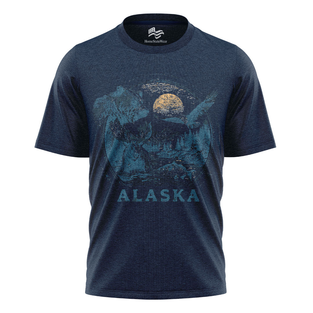Vintage Alaska Wildlife Tee | Rustic Nature Graphic Shirt