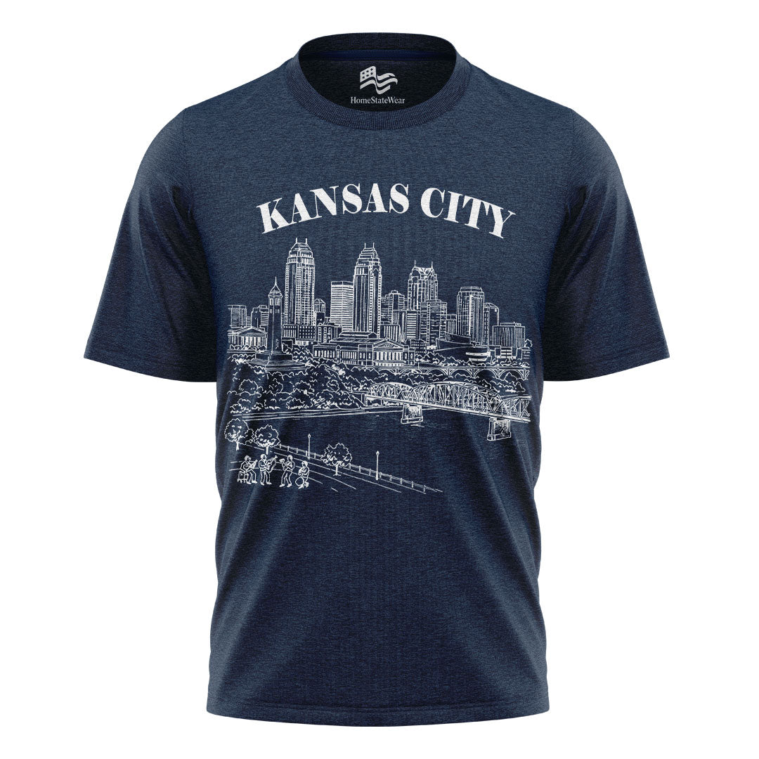 Kansas City Vintage Skyline T-Shirt, Retro Missouri Travel Souvenir Tee