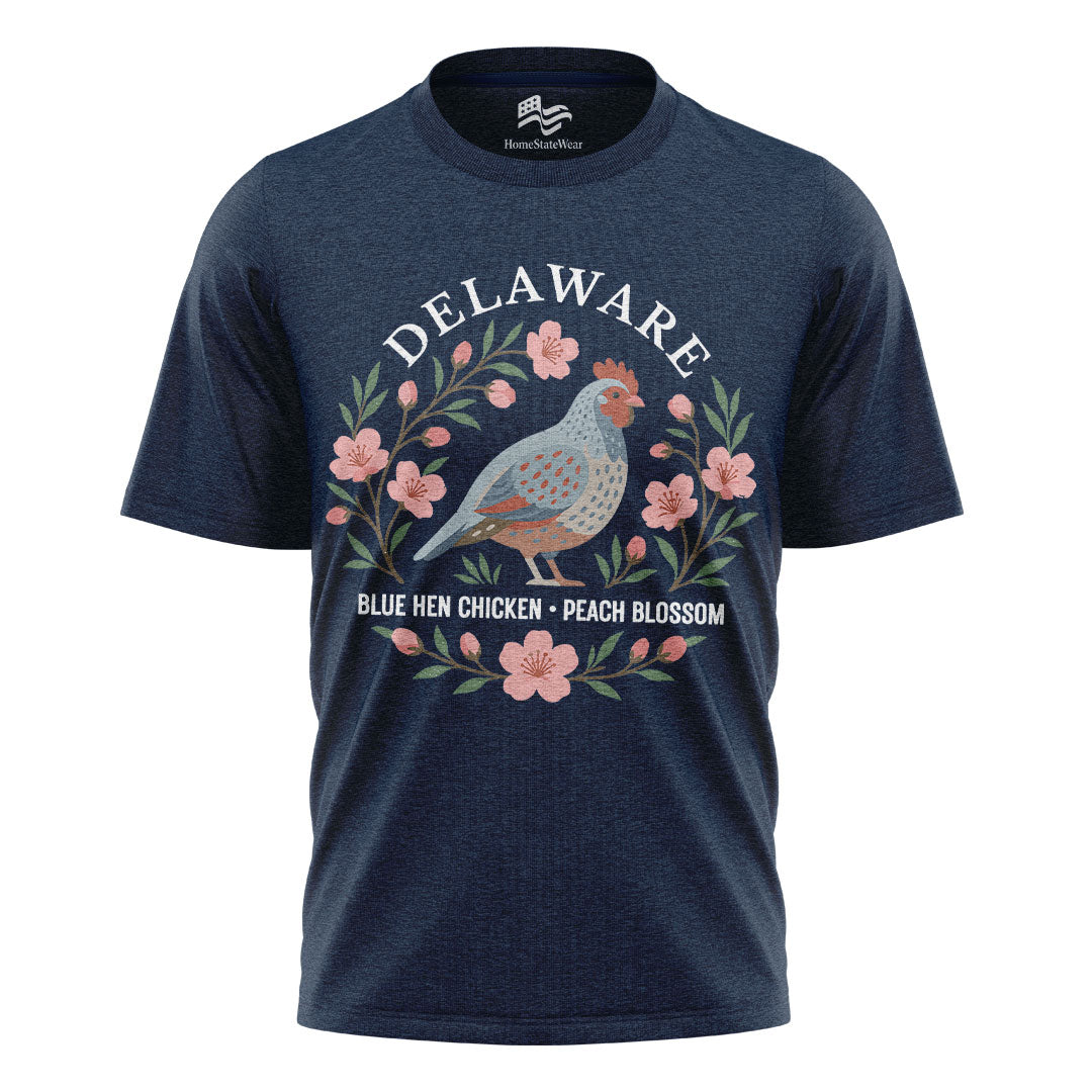 Delaware Blue Hen & Peach Blossom Tee