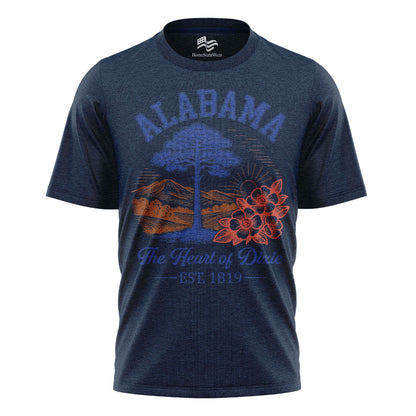 Alabama Shirt Heart of Dixie Est 1819 Vintage State Graphic Tee Unisex Cotton T-Shirt