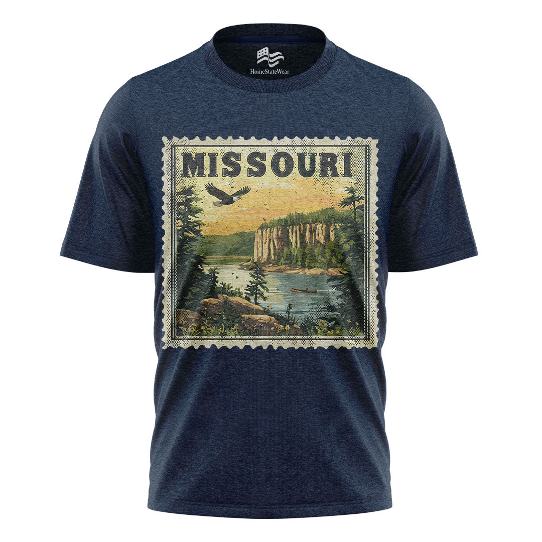Vintage Missouri Bald Eagle T-Shirt, Scenic Landscape State Souvenir Tee