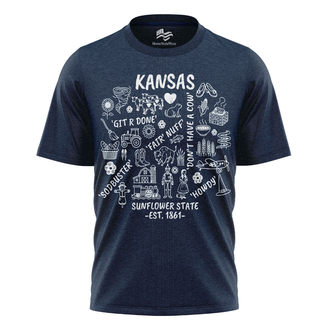 Kansas Sunflower State Tee | Midwest Farm Life Shirt
