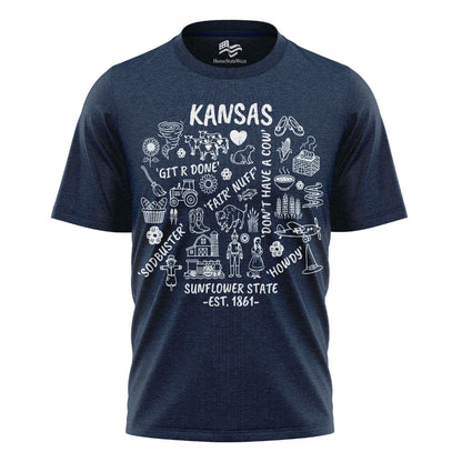 Kansas Sunflower State Tee | Midwest Farm Life Shirt