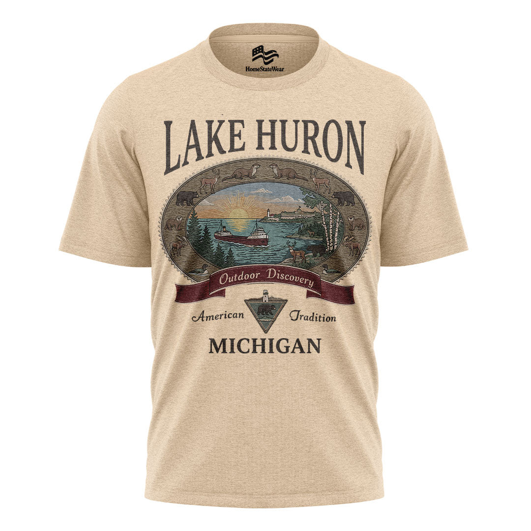 Lake Huron Michigan Comfort Colors Tee | Great Lakes Camping Shirt