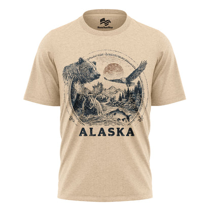 Vintage Alaska Wildlife Tee | Rustic Nature Graphic Shirt