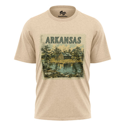 Arkansas Cabin Stamp Tee | Vintage Lake House Shirt or Sweatshirt