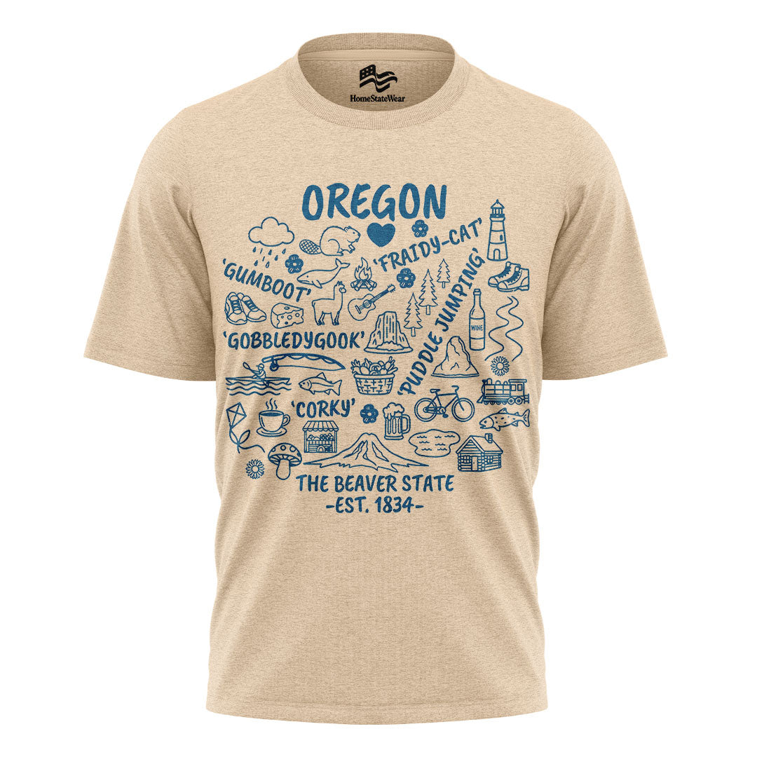 Oregon Coast Vintage Sunset T-Shirt, Pacific Northwest Beach Travel Tee