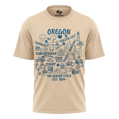 Oregon Coast Vintage Sunset T-Shirt, Pacific Northwest Beach Travel Tee