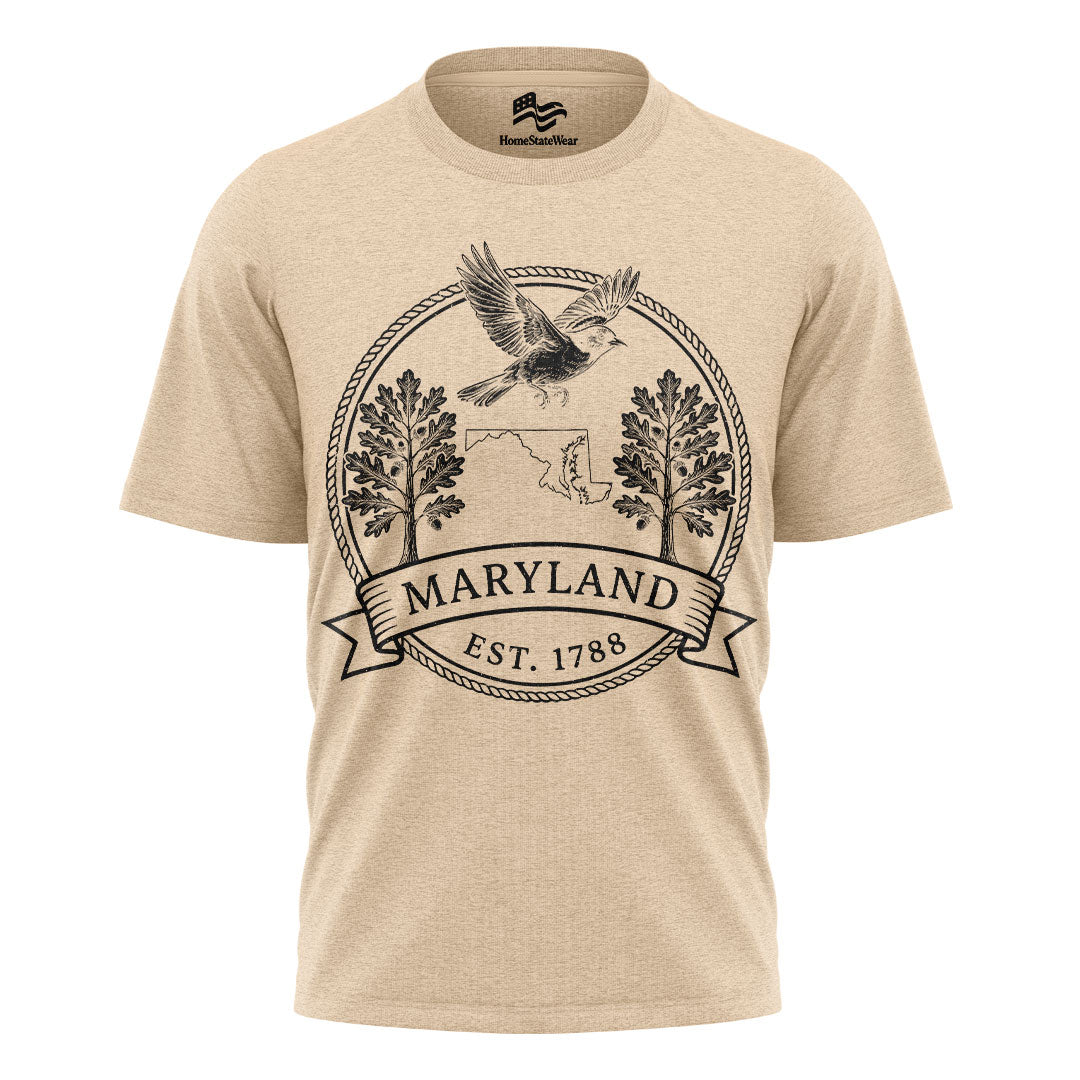 Maryland Est 1788 T-Shirt | Oriole White Oak Souvenir Tee