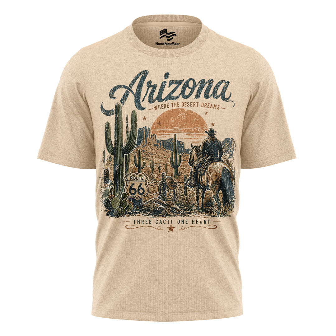 Arizona Cowboy Graphic Tee | Vintage Desert Cactus Shirt