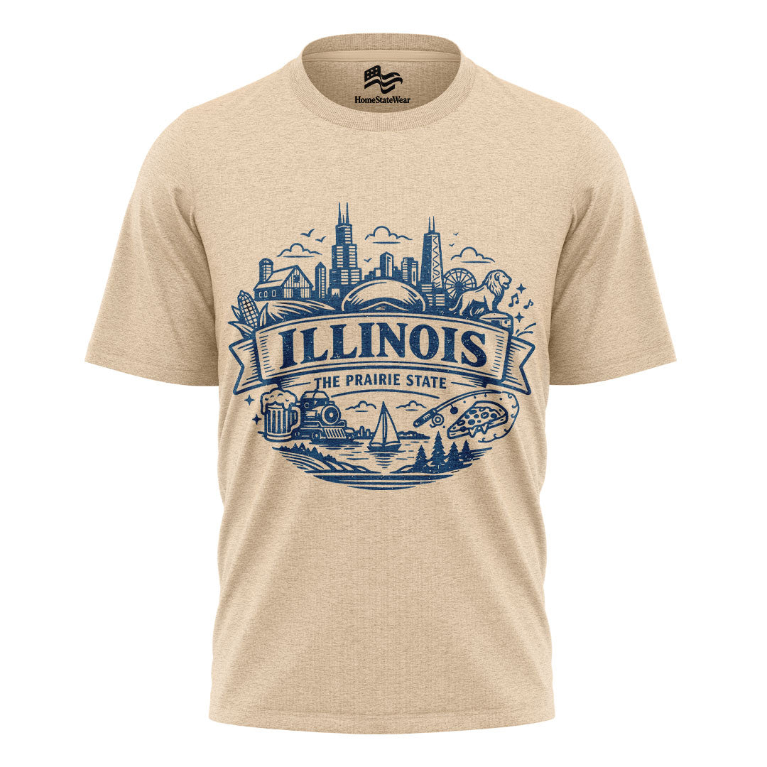 Illinois Prairie State Tee | Vintage Midwest Graphic Shirt