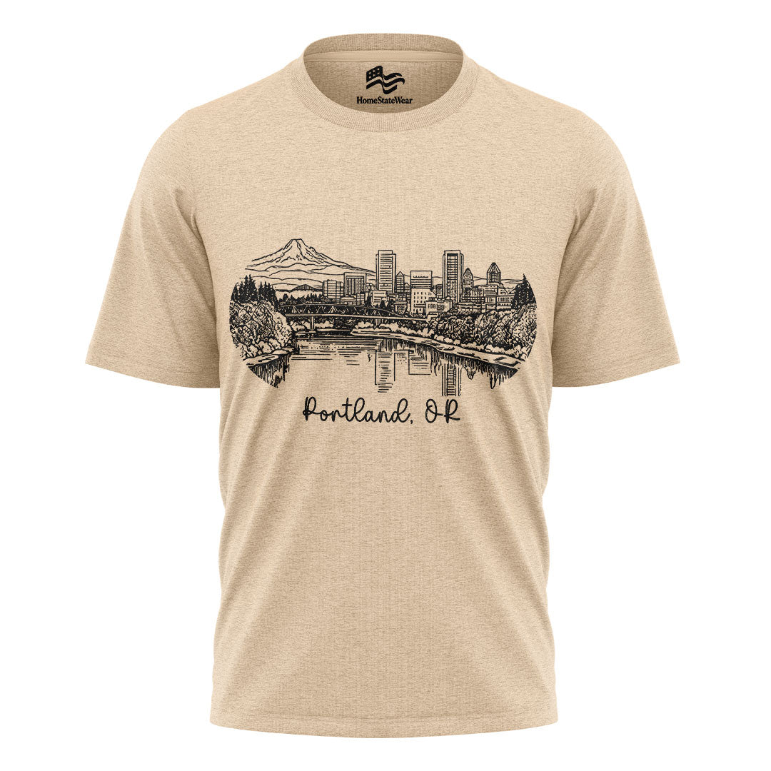 Portland Oregon Skyline T-Shirt, Vintage Travel Souvenir Tee