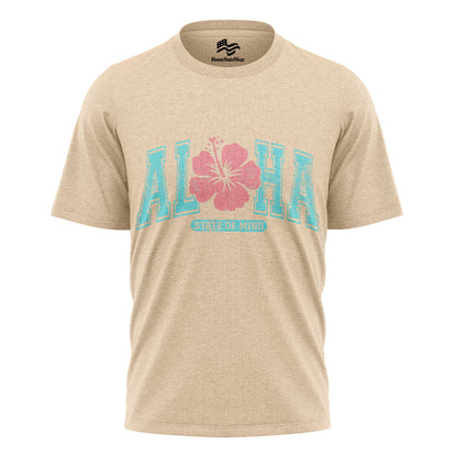 Aloha State of Mind Comfort Colors Varsity Hawaii Hibiscus Shirt