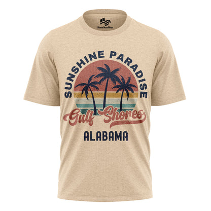 Gulf Shores Shirt Alabama Souvenir Tee, Palm Tree Retro Sunset Shirt