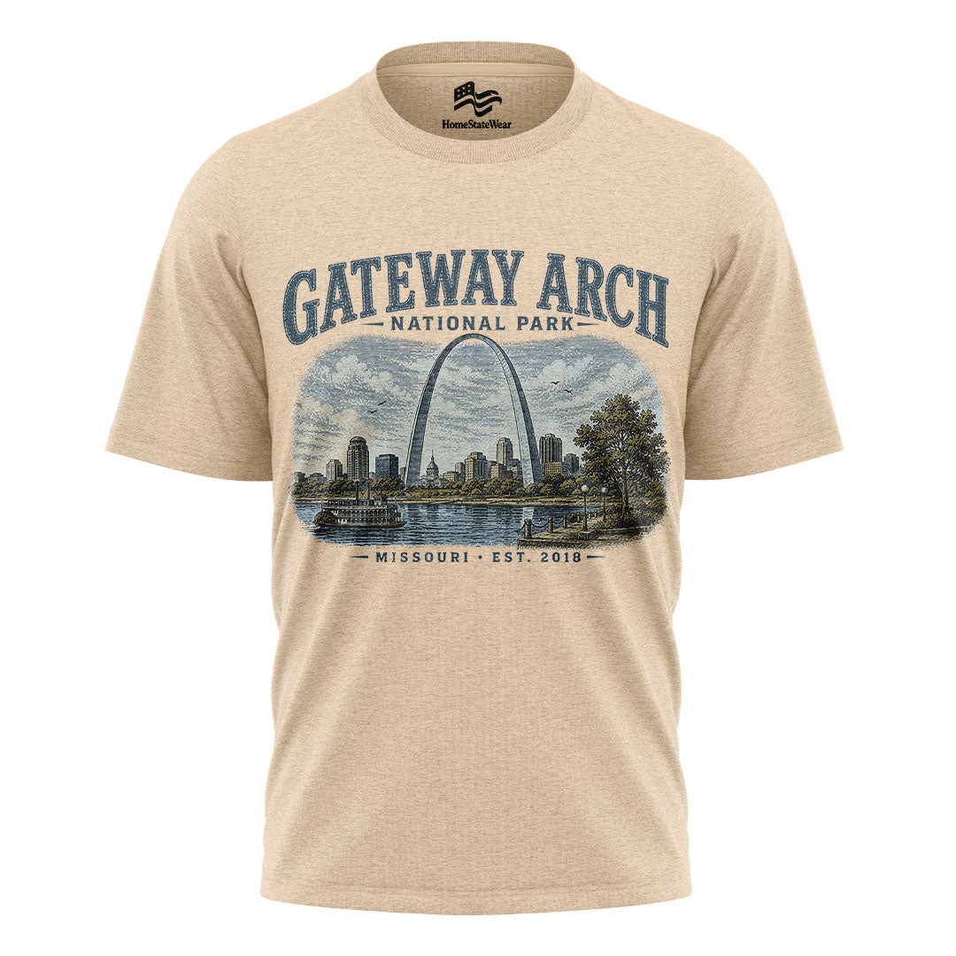 Gateway Arch National Park Vintage T-Shirt, St. Louis Missouri Travel Tee
