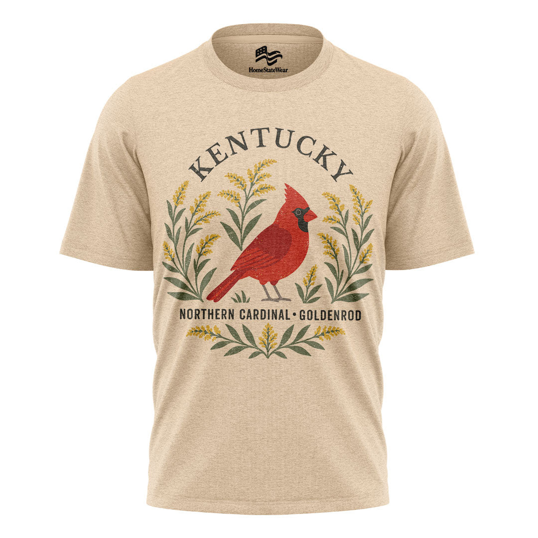 Kentucky Cardinal & Goldenrod Tee | Bird Lover Nature Shirt