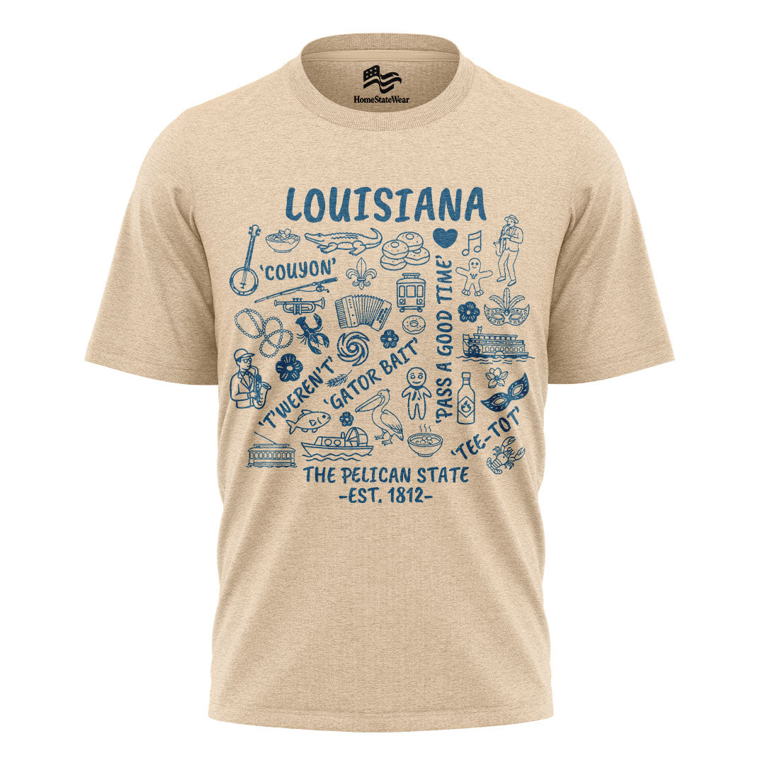 Louisiana Pelican State Tee | Cajun Bayou Graphic Shirt