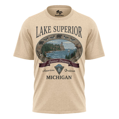 Lake Superior Michigan Comfort Colors Tee | Great Lakes Lighthouse Shirt