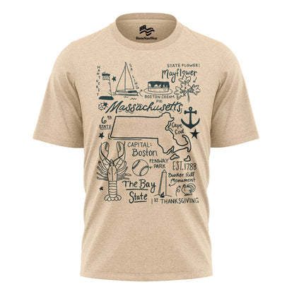 Massachusetts State Map T-Shirt | Bay State Travel Tee