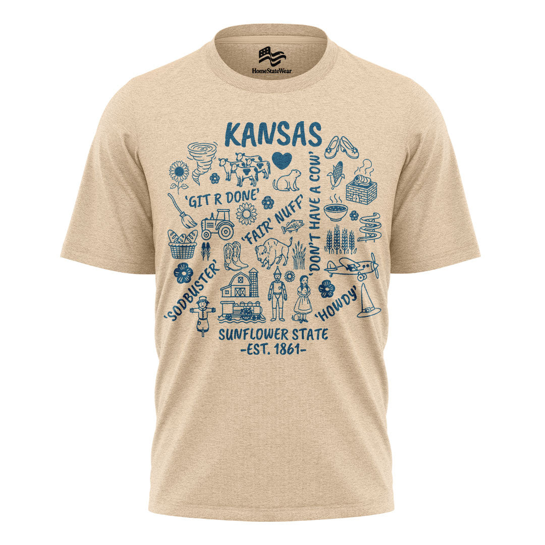 Kansas Sunflower State Tee | Midwest Farm Life Shirt