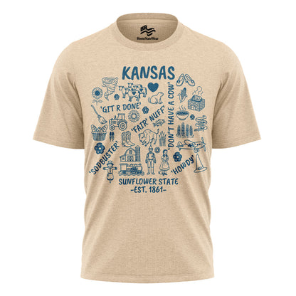 Kansas Sunflower State Tee | Midwest Farm Life Shirt