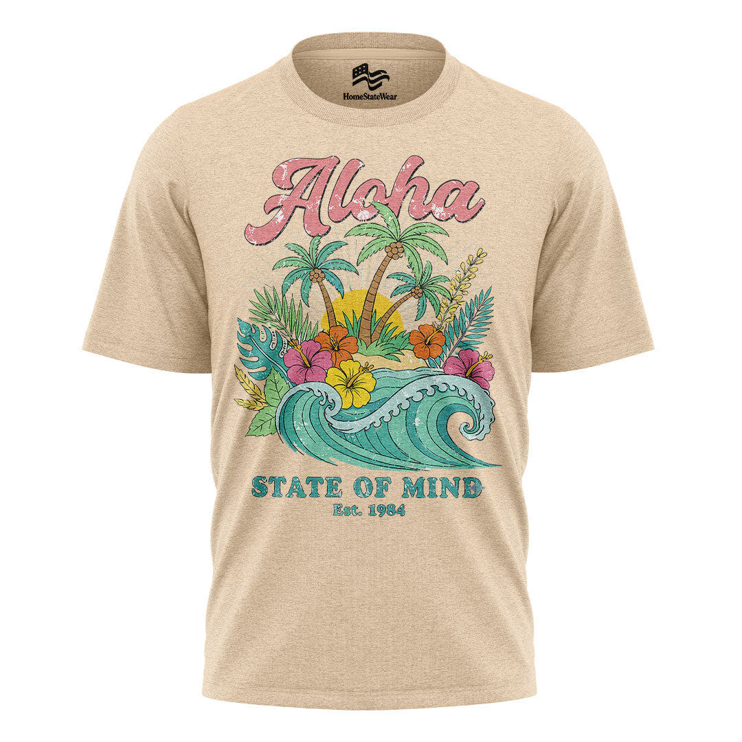 Hawaii Aloha State of Mind Retro Tropical Beach Shirt