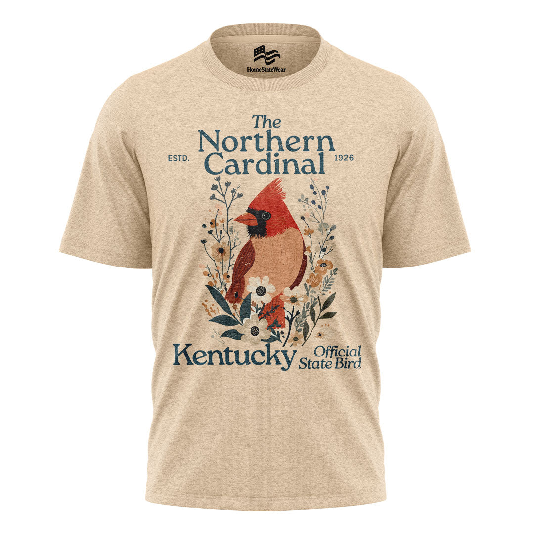 Kentucky Northern Cardinal Tee | Vintage Floral Bird Shirt