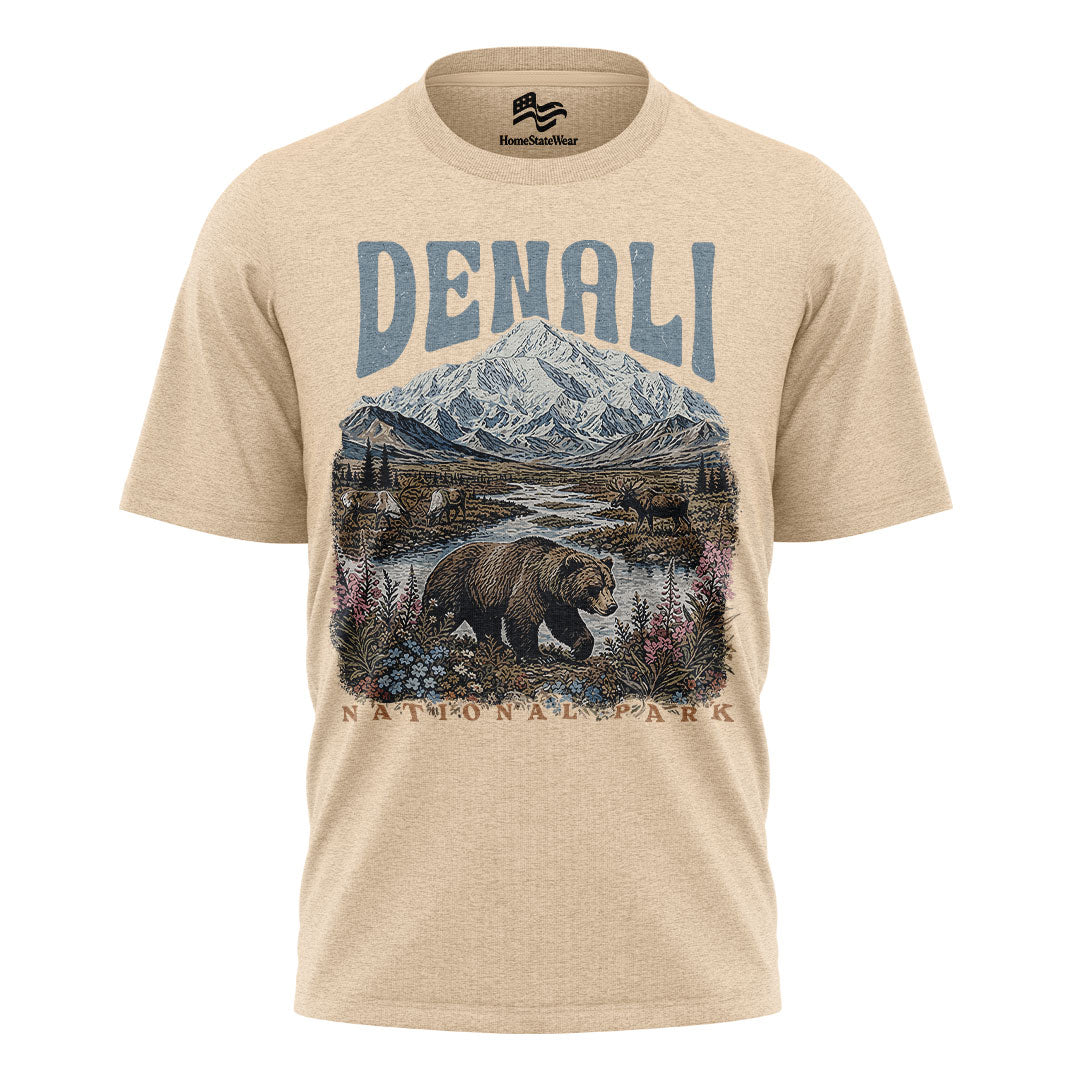 Retro Alaska Mountain Tee, Nature Lover Gift