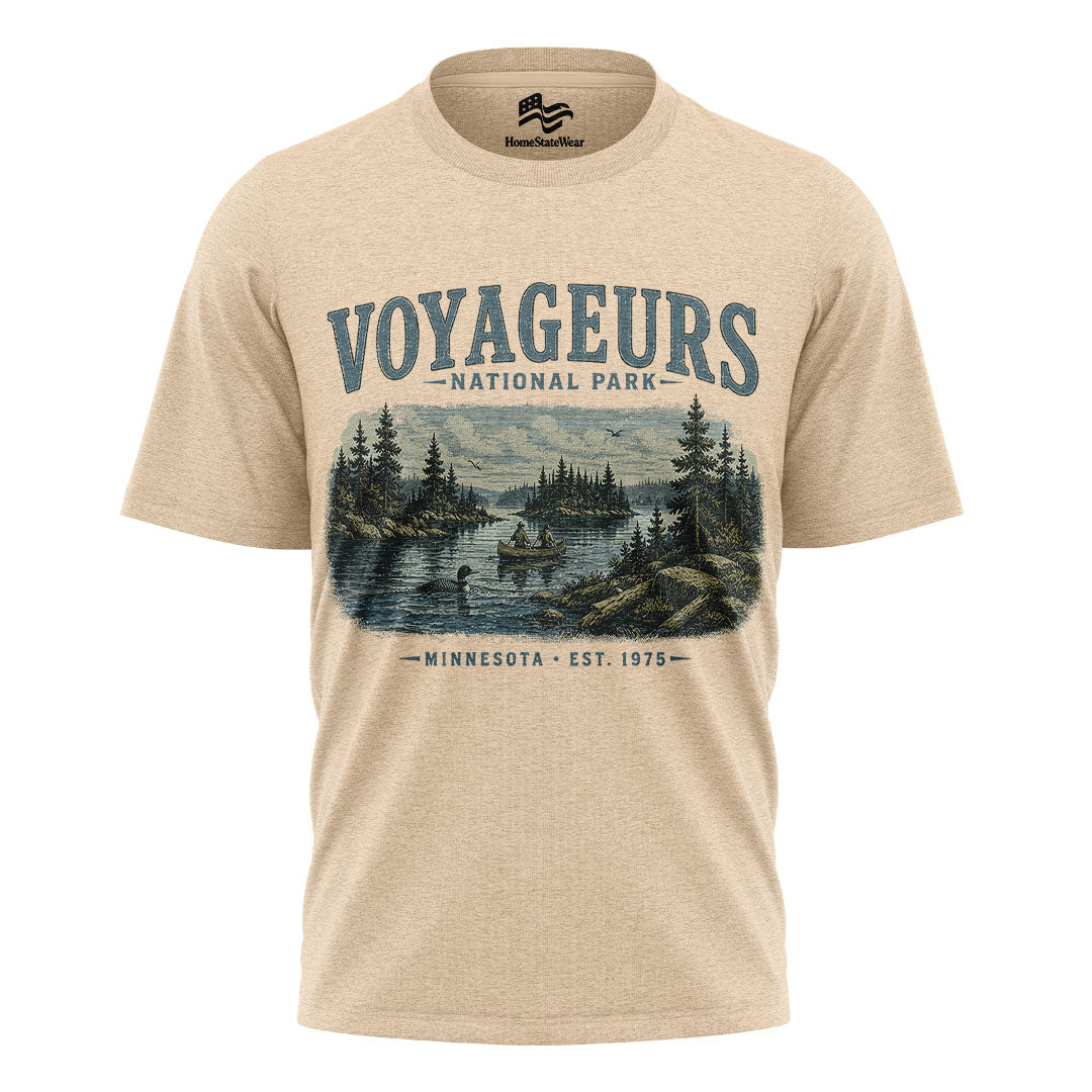 Voyageurs National Park T-Shirt, Vintage Minnesota Canoe Camping Tee